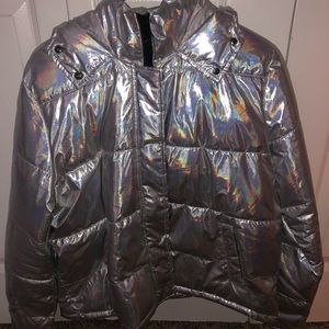 Holographic Puff Coat